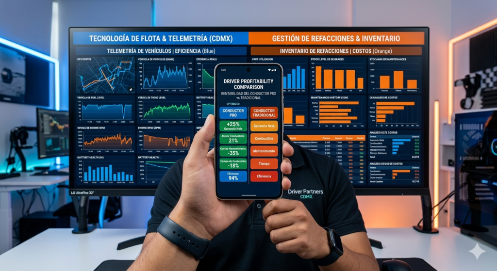 Comparativa entre SmartFleet y Fleetio para la gestión de vehículos Uber y DiDi en México, destacando costos y funciones.